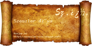 Szeszler Éva névjegykártya