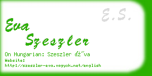 eva szeszler business card